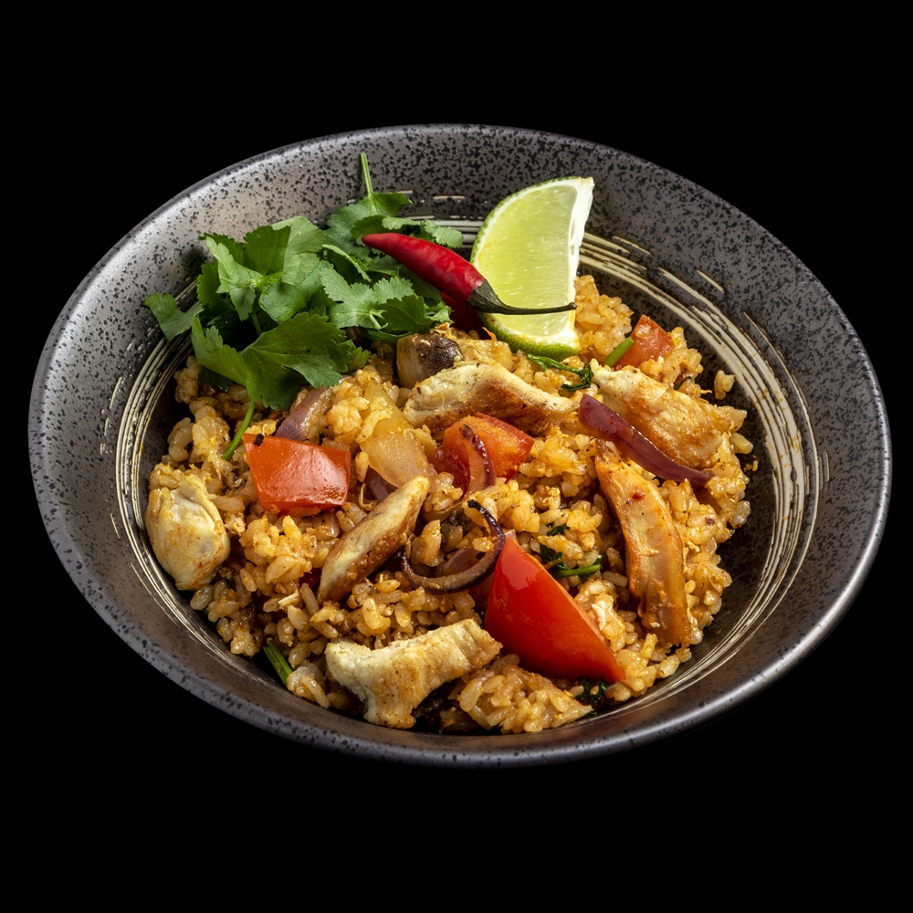 Tom Yum fried rice with vegetables